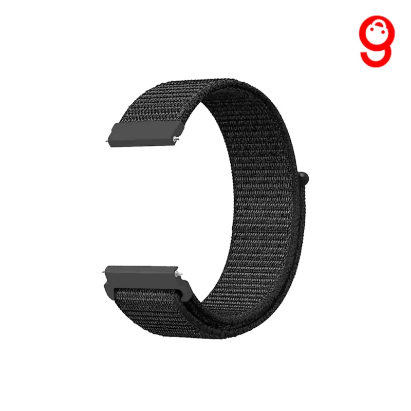 Classic Black Nylon WatchBand (20/22mm) for Samsung/OnePlus/Fitbit/boAt/Noise/Fire-Boltt Smartwatches